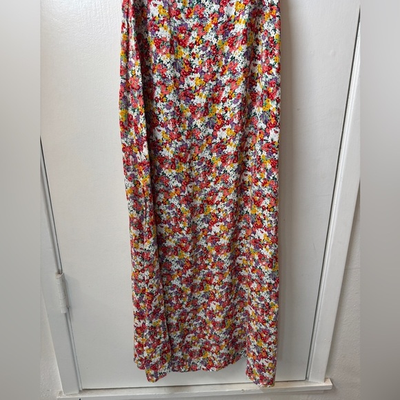 Faithfull the Brand X Lennox Midi Ditzy Floral White Red Yellow Dress Size Small - Picture 12 of 14